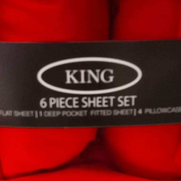 Bamboo Essence King Size Red- 6 Piece Sheet Set - Picture 6 of 10